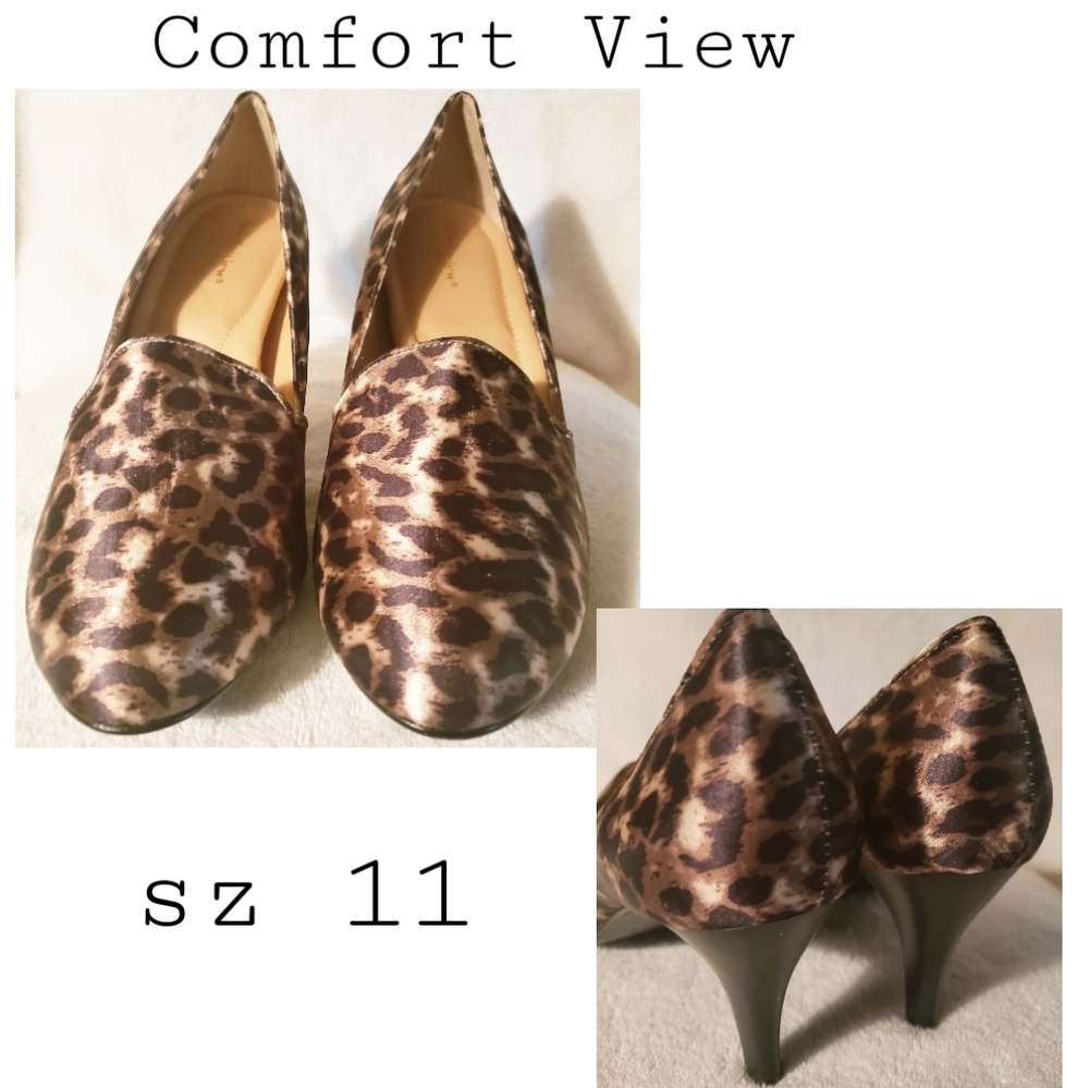 Comfort View leopard heels.  Sz 11